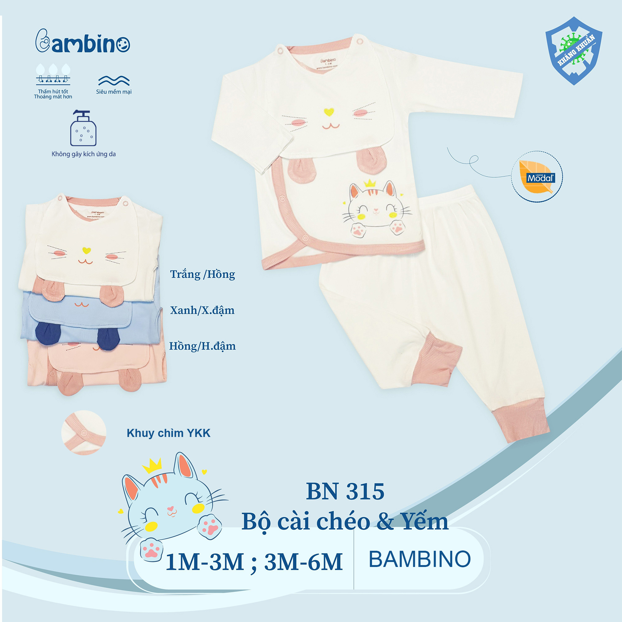 BN315 -  Bộ Sơ Sinh Cài Chéo Modal